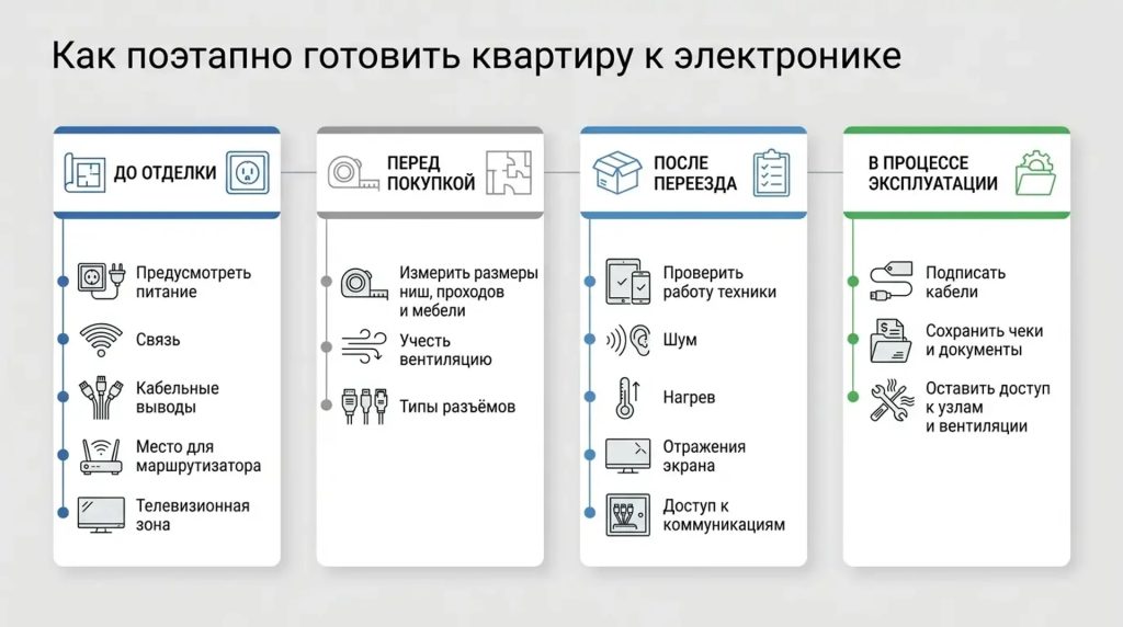 Как подготовить квартиру к электронике 